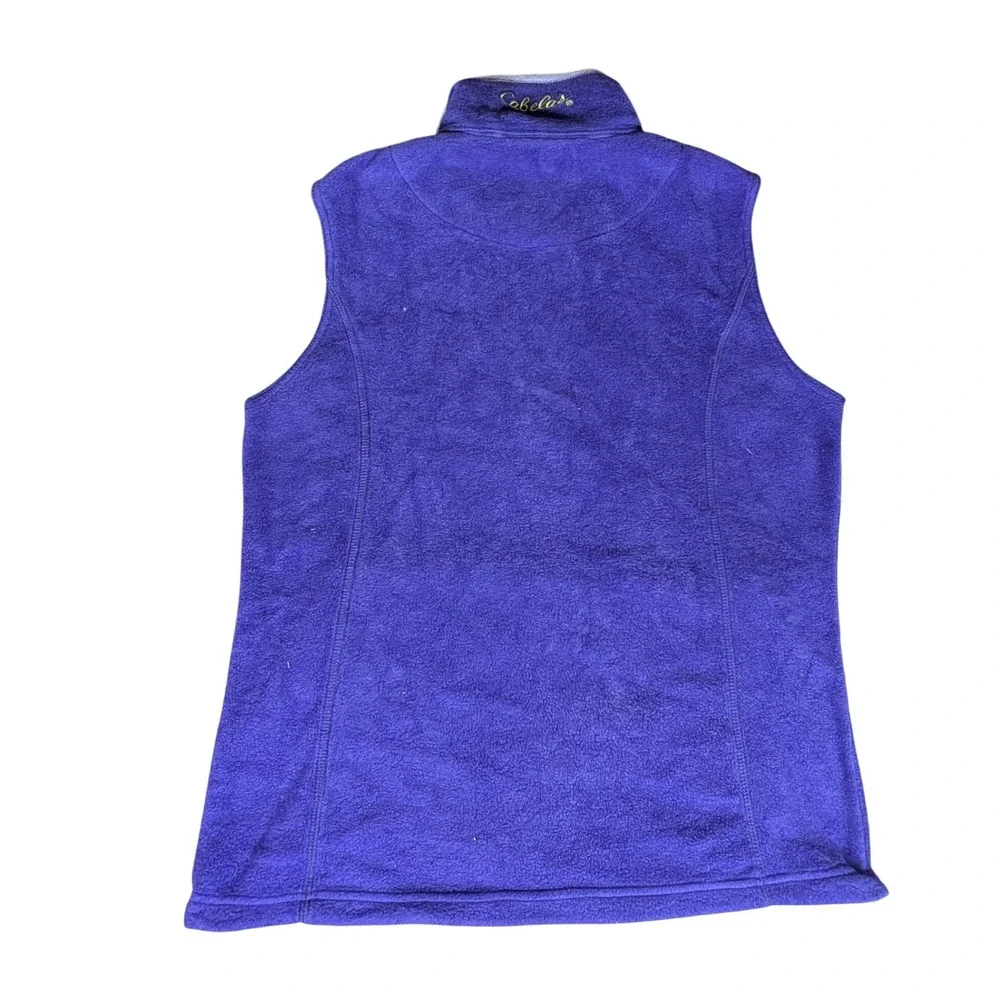 Cabelas Womens Purple Fleece Vest Full‎ Zip Pockets M Medium Outdoor Casual